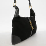 【6fa0124-k】グッチ ハンドバッグ ジャッキー 001 4060 スウェード ブラック ゴールド金具【中古】レディース