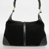 【6fa0124-k】グッチ ハンドバッグ ジャッキー 001 4060 スウェード ブラック ゴールド金具【中古】レディース