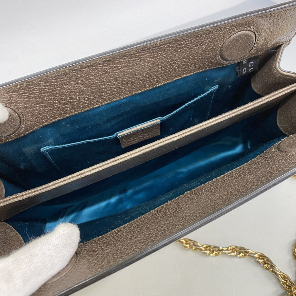【6fa0131-k】グッチ ショルダーバッグ オフィディア 503877 PVC ブラウン ゴールド金具【中古】レディース