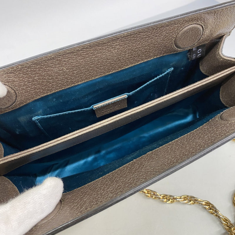【6fa0131-k】グッチ ショルダーバッグ オフィディア 503877 PVC ブラウン ゴールド金具【中古】レディース