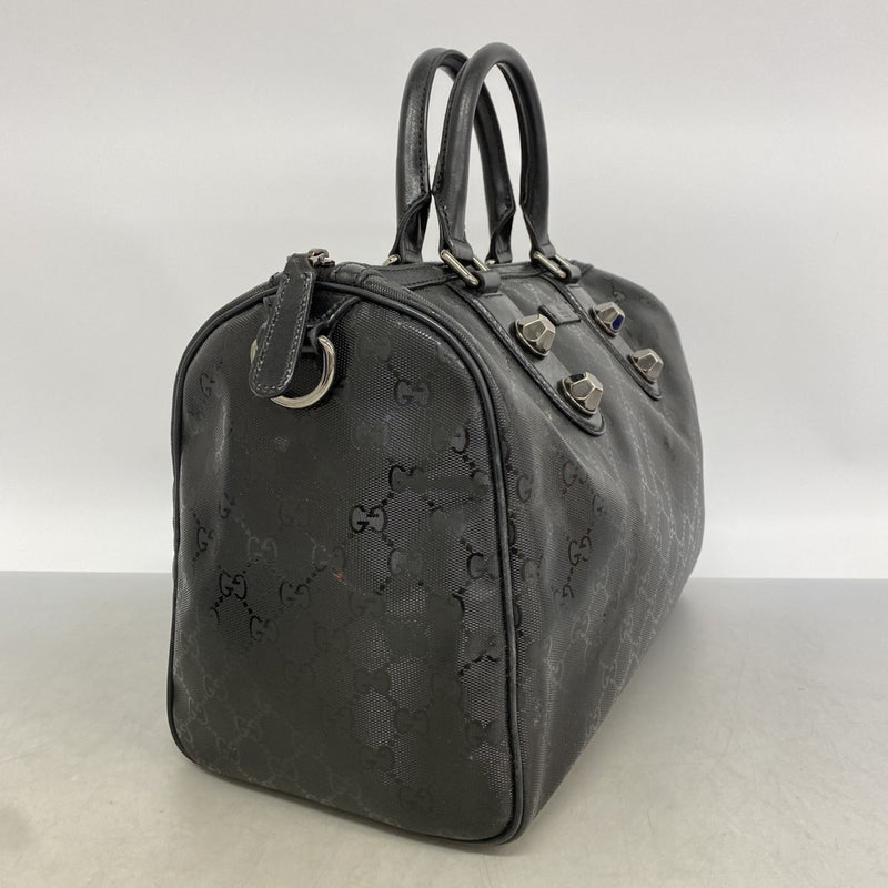 【6fa0133-k】グッチ ハンドバッグ GGインプリメ 229853 PVC ブラック シルバー金具【中古】レディース