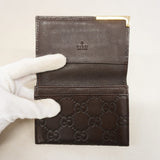 【6fa0149-k】グッチ 名刺入れ グッチシマ 278561 レザー ブラウン ゴールド金具【中古】メンズ レディース ユニセックス