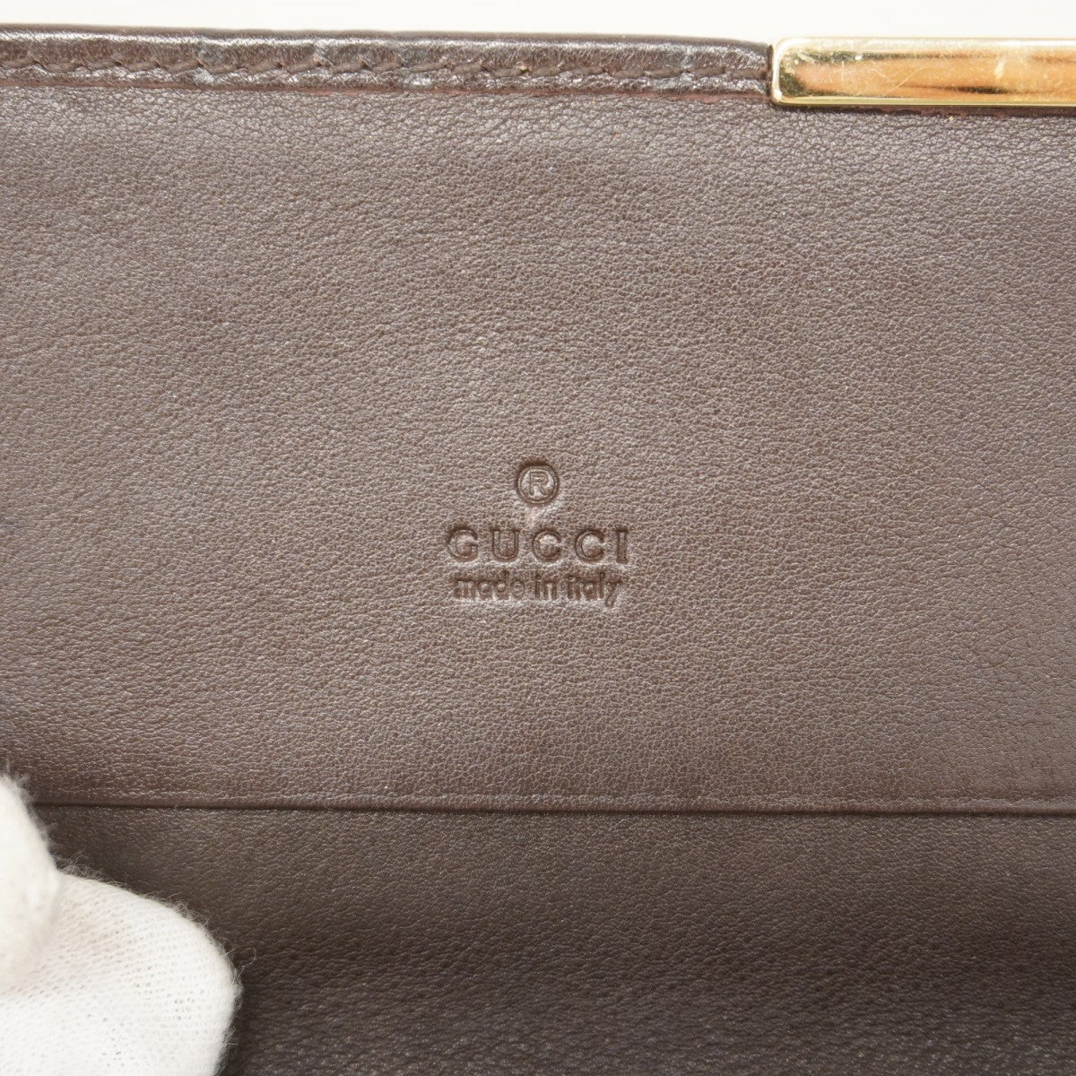 【6fa0149-k】グッチ 名刺入れ グッチシマ 278561 レザー ブラウン ゴールド金具【中古】メンズ レディース ユニセックス