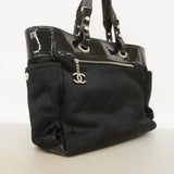 【6fa0159】シャネル トートバッグ パリビアリッツ ハラコ ブラック シルバー金具【中古】レディース