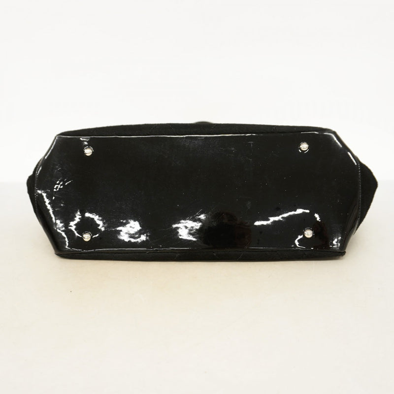 【6fa0159】シャネル トートバッグ パリビアリッツ ハラコ ブラック シルバー金具【中古】レディース
