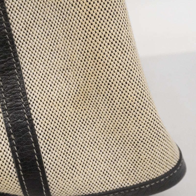 【6fa0169】エルメス トートバッグ ガーデンパーティPM トワルアッシュ ブラック シルバー金具 □H刻印【中古】レディース
