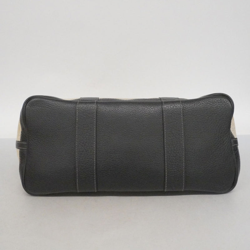 【6fa0169】エルメス トートバッグ ガーデンパーティPM トワルアッシュ ブラック シルバー金具 □H刻印【中古】レディース