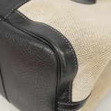 【6fa0169】エルメス トートバッグ ガーデンパーティPM トワルアッシュ ブラック シルバー金具 □H刻印【中古】レディース
