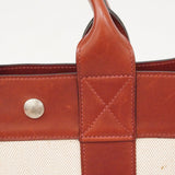 【6fa0170】エルメス ハンドバッグ フールトゥPM トワルアッシュ レザー ボルドー シルバー金具 □F刻印【中古】レディース