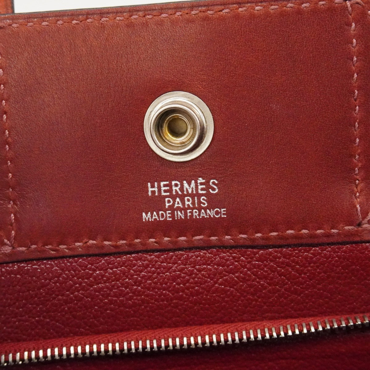 【6fa0170】エルメス ハンドバッグ フールトゥPM トワルアッシュ レザー ボルドー シルバー金具 □F刻印【中古】レディース