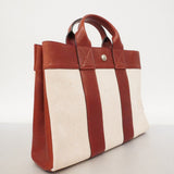 【6fa0170】エルメス ハンドバッグ フールトゥPM トワルアッシュ レザー ボルドー シルバー金具 □F刻印【中古】レディース