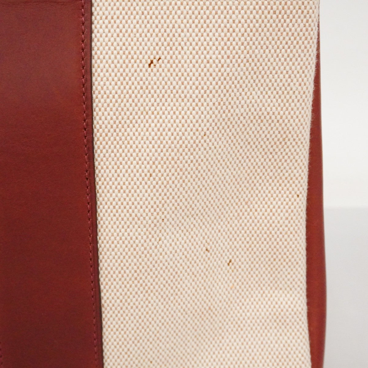 【6fa0170】エルメス ハンドバッグ フールトゥPM トワルアッシュ レザー ボルドー シルバー金具 □F刻印【中古】レディース