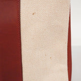 【6fa0170】エルメス ハンドバッグ フールトゥPM トワルアッシュ レザー ボルドー シルバー金具 □F刻印【中古】レディース