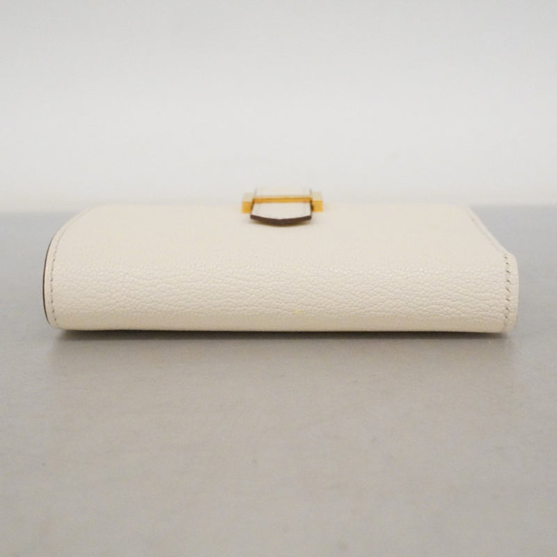 【6fa0171】エルメス 三つ折り財布 ベアンコンビネ シェブルミゾル マッシュルーム ゴールド金具 U刻印【中古】レディース