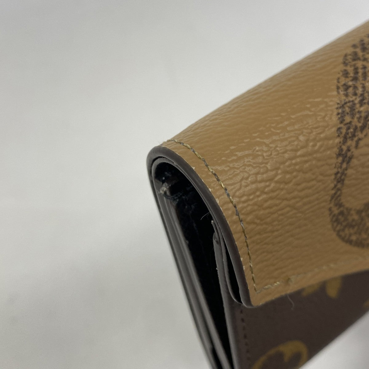 【6fa0181-k】ルイヴィトン 三つ折り財布 モノグラム・リバース ポルトフォイユゾエ M80725 ブラウン【中古】レディース