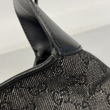 【6fa0187-k】グッチ ハンドバッグ ジャッキー 00963 デニム ブラック シルバー金具【中古】レディース