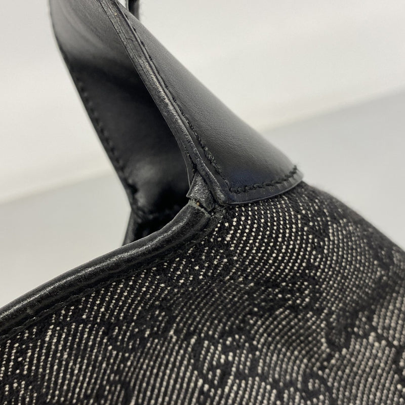 【6fa0187-k】グッチ ハンドバッグ ジャッキー 00963 デニム ブラック シルバー金具【中古】レディース