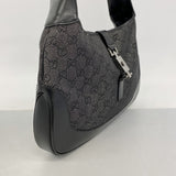 【6fa0187-k】グッチ ハンドバッグ ジャッキー 00963 デニム ブラック シルバー金具【中古】レディース