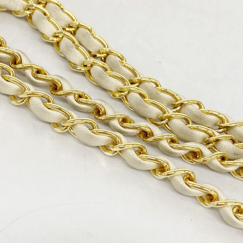 【6fa0191-k】シャネル ショルダーバッグ マトラッセ チェーンショルダー ラムスキン ベージュ ゴールド金具【中古】レディース