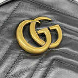 【6fa0195-k】グッチ リュック・デイパック GGマーモント 476671 レザー ブラック ゴールド金具【中古】レディース