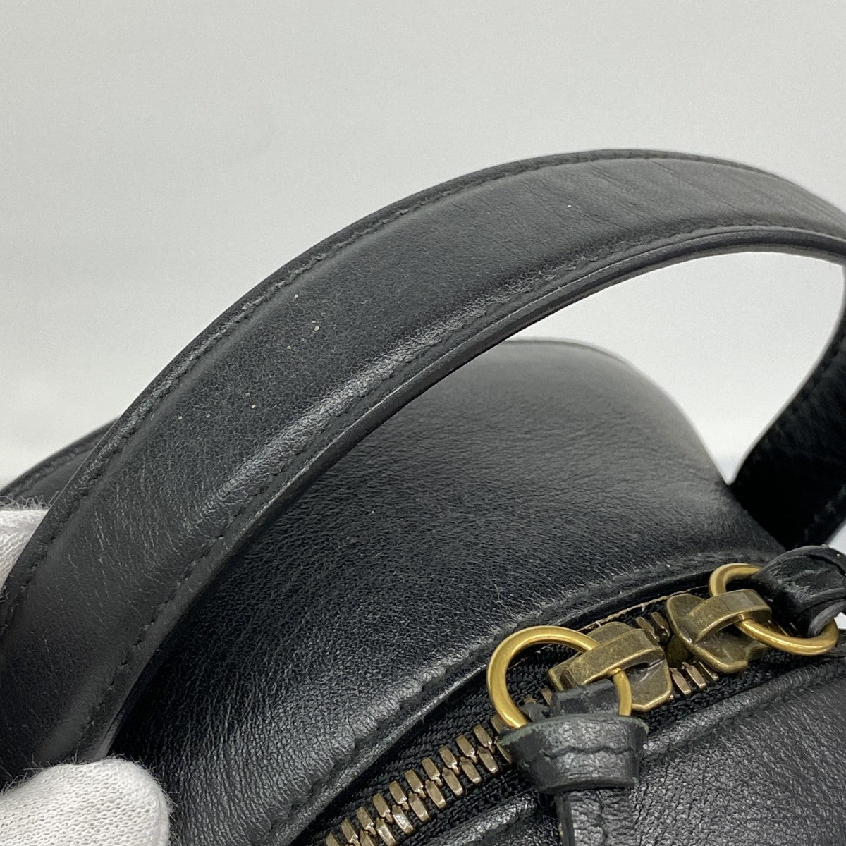 【6fa0195-k】グッチ リュック・デイパック GGマーモント 476671 レザー ブラック ゴールド金具【中古】レディース