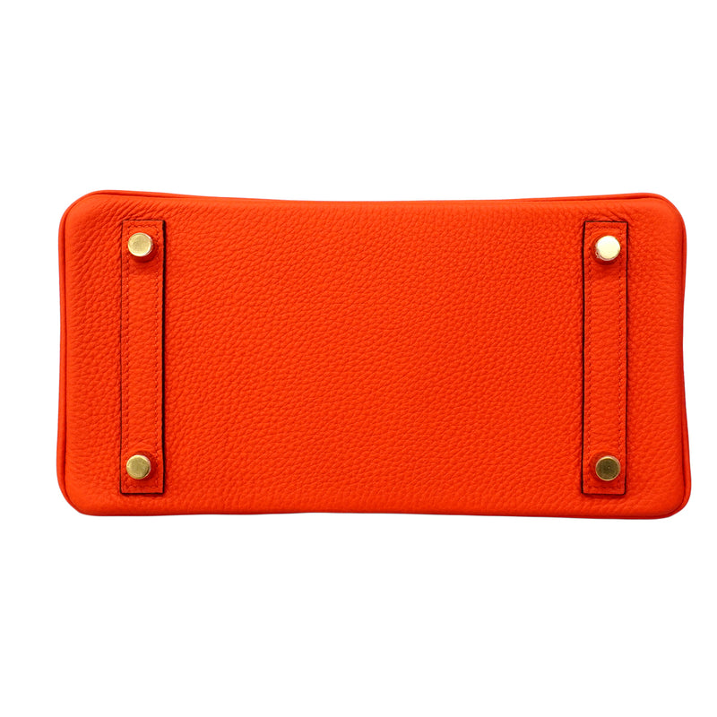 【6fa0199-g】エルメス ハンドバッグ バーキン25 トゴ ルージュトマト ゴールド金具 C刻印【中古】レディース