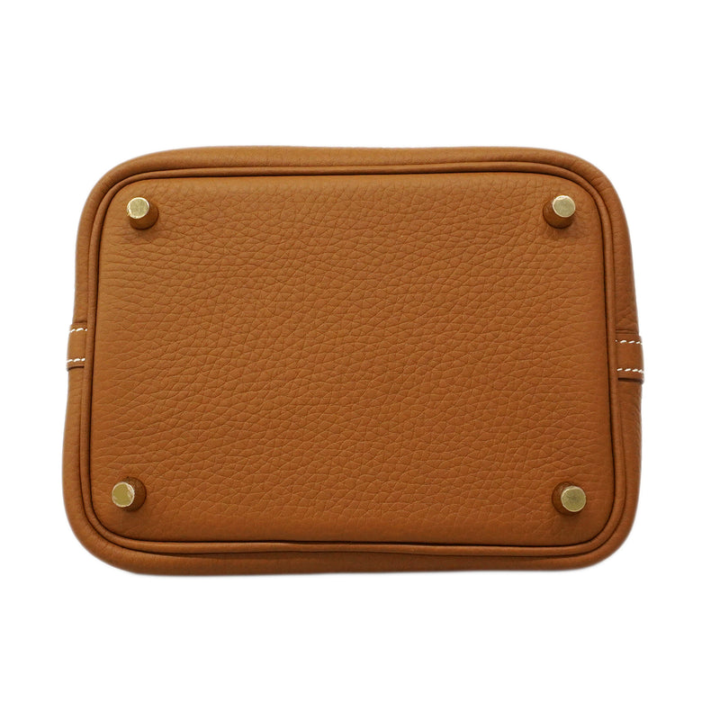 【6fa0202】エルメス ハンドバッグ ピコタンロックPM トリヨンクレマンス ゴールド ゴールド金具 K刻印【中古】レディース