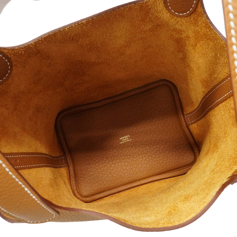 【6fa0202】エルメス ハンドバッグ ピコタンロックPM トリヨンクレマンス ゴールド ゴールド金具 K刻印【中古】レディース