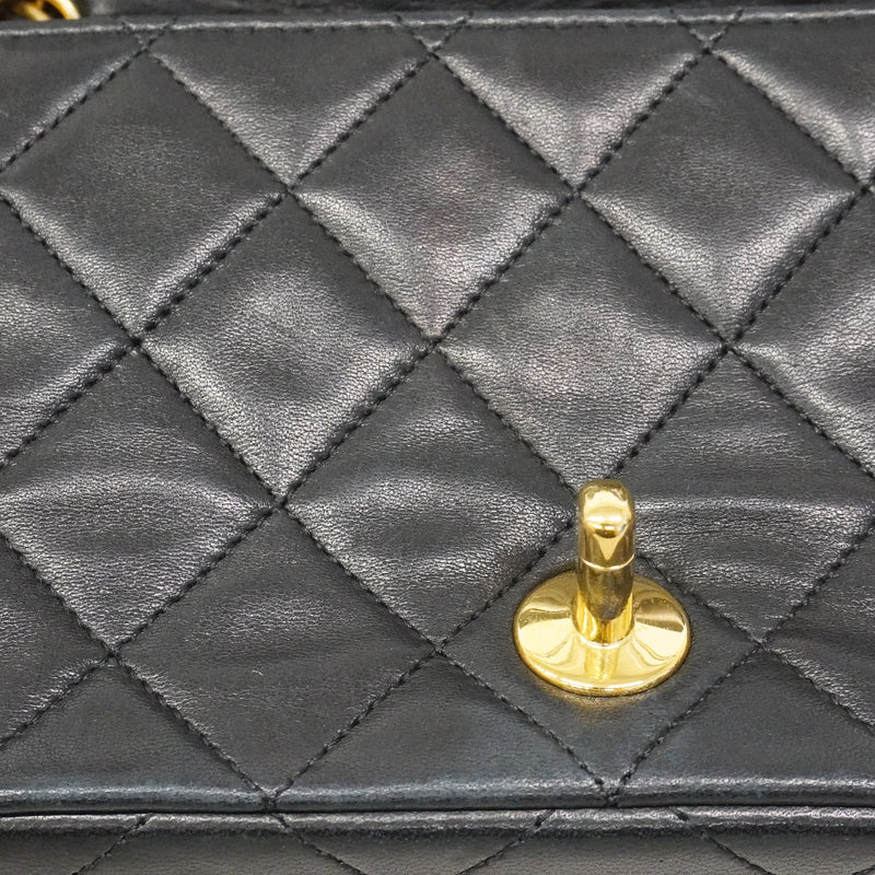 【6fa0205-k】シャネル ショルダーバッグ マトラッセ チェーンショルダー ラムスキン ブラック ゴールド金具【中古】レディース