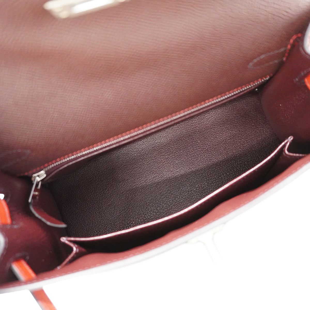 【6fa0209-g】エルメス ハンドバッグ ケリー25 ヴォーエプソン ルージュアッシュ ルージュカザック シルバー金具 B刻印 スペシャルオーダー 2wayバッグ【中古】レディース