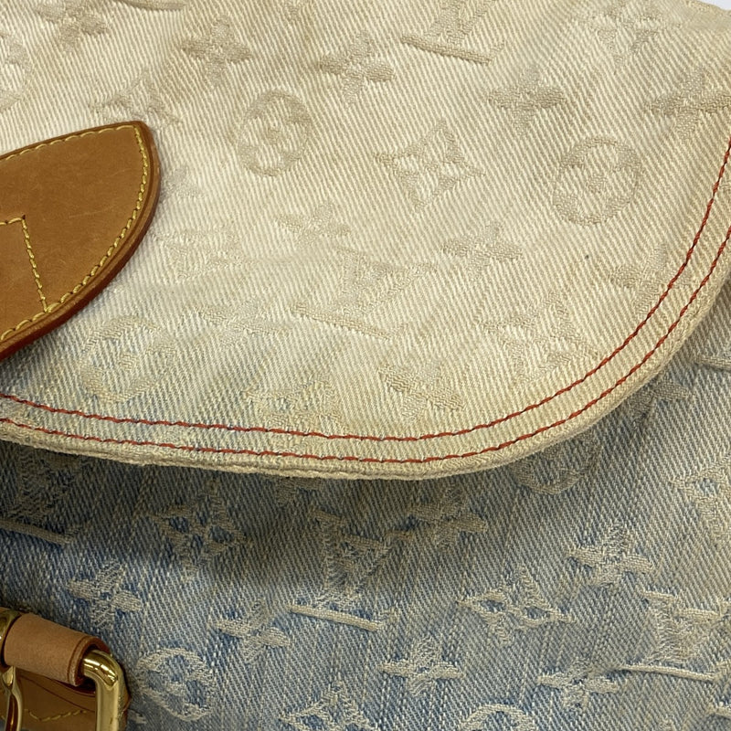 【6fa0210-k】ルイヴィトン ショルダーバッグ モノグラム・デニム サンレイ M40416 ブルー【中古】レディース