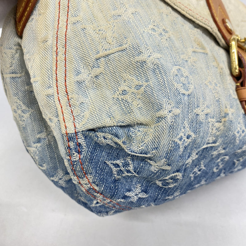 【6fa0210-k】ルイヴィトン ショルダーバッグ モノグラム・デニム サンレイ M40416 ブルー【中古】レディース