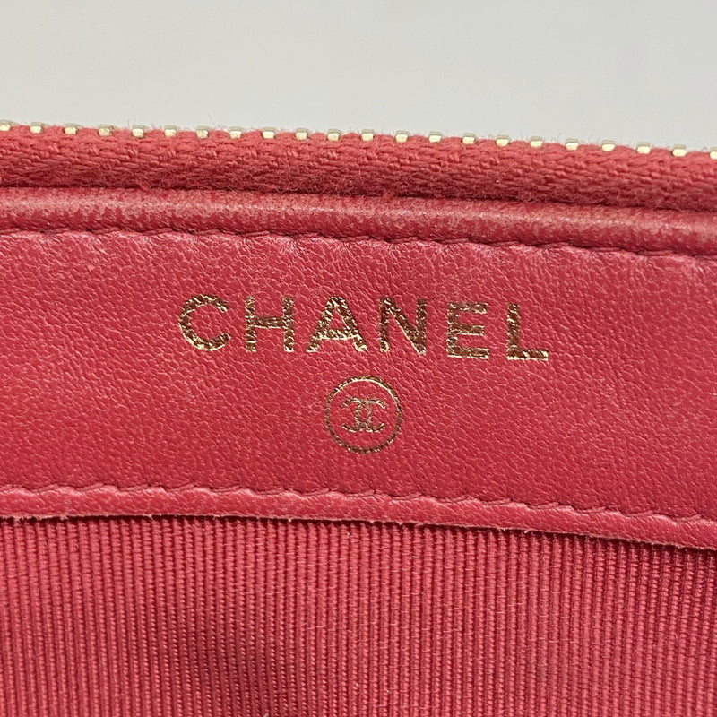 【6fa0214-k】シャネル ショルダーバッグ マトラッセ チェーンショルダー ラムスキン レッド シャンパンゴールド金具【中古】レディース