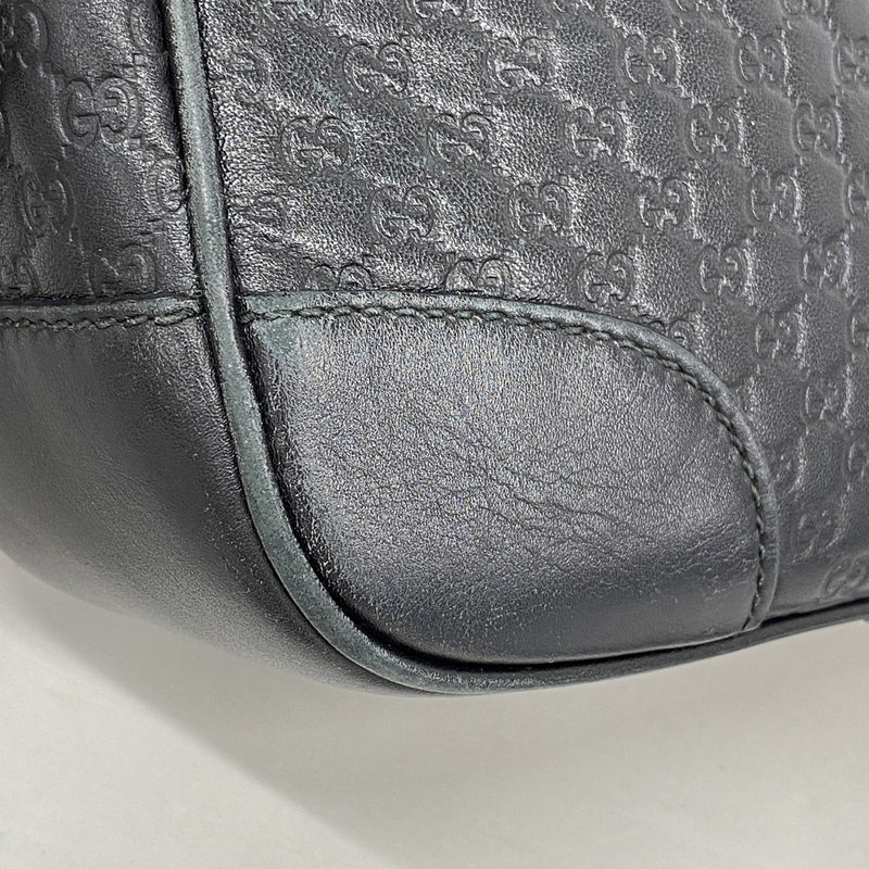 【6fa0218-k】グッチ ショルダーバッグ マイクログッチシマ 449413 レザー ブラック シャンパンゴールド金具【中古】レディース
