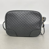 【6fa0218-k】グッチ ショルダーバッグ マイクログッチシマ 449413 レザー ブラック シャンパンゴールド金具【中古】レディース