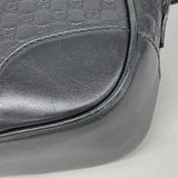 【6fa0218-k】グッチ ショルダーバッグ マイクログッチシマ 449413 レザー ブラック シャンパンゴールド金具【中古】レディース
