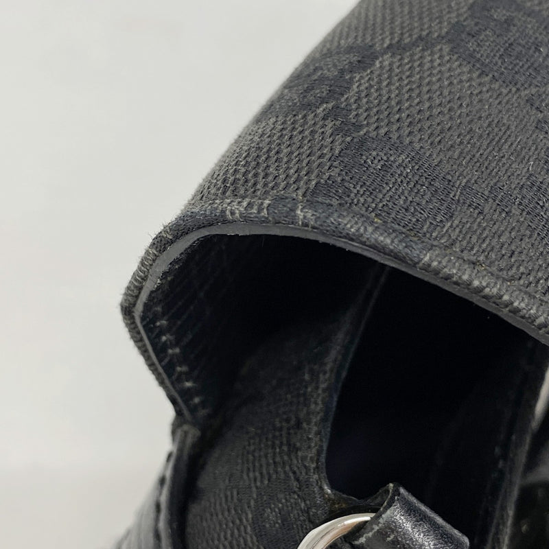 【6fa0219-k】グッチ ハンドバッグ GGキャンバス ホースビット 114923 キャンバス ブラック シルバー金具【中古】レディース