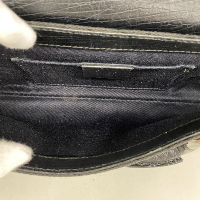 【6fa0219-k】グッチ ハンドバッグ GGキャンバス ホースビット 114923 キャンバス ブラック シルバー金具【中古】レディース