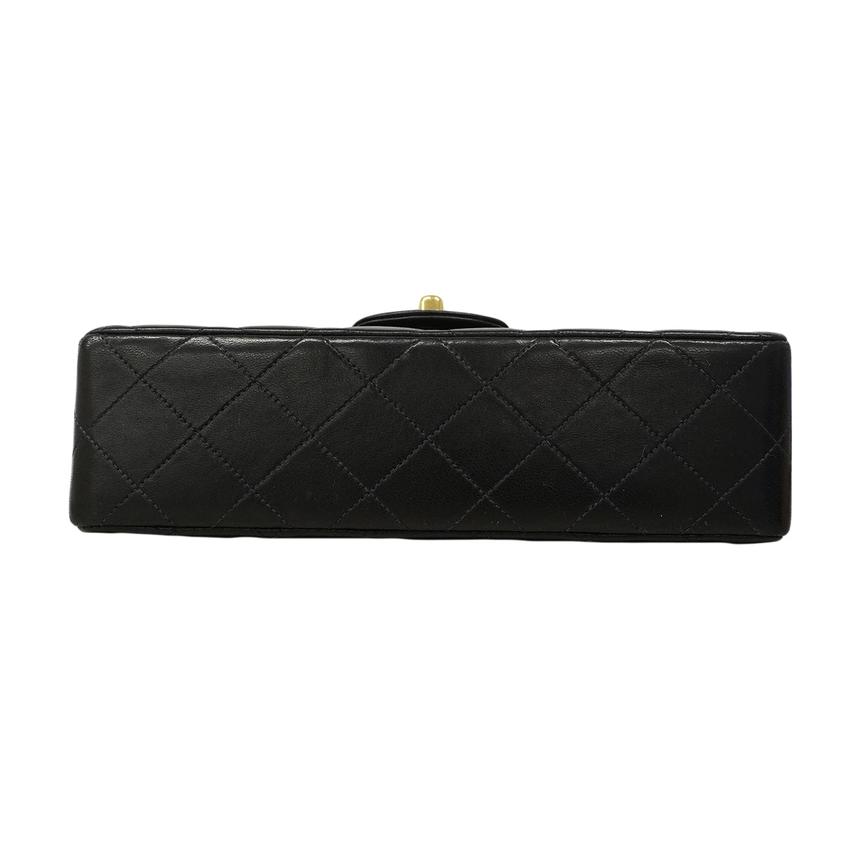 【6fa0222】シャネル ショルダーバッグ マトラッセ Wフラップ Wチェーン ラムスキン ブラック ゴールド金具【中古】レディース