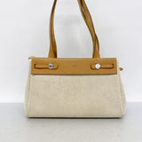【6fa0223-h】エルメス ショルダーバッグ エールバックカバPM トワルGM ナチュラル シルバー金具 □G刻印【中古】レディース