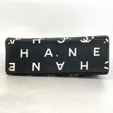 【6fa0228-k】シャネル トートバッグ キャンバス ブラック ホワイト ゴールド金具【中古】レディース