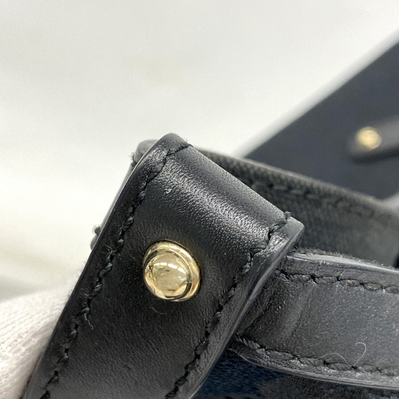 【6fa0230-k】グッチ トートバッグ GGキャンバス 247209 キャンバス ブラック ゴールド金具【中古】レディース