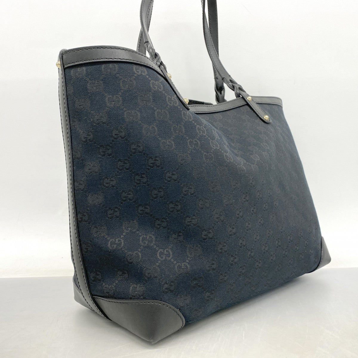 【6fa0230-k】グッチ トートバッグ GGキャンバス 247209 キャンバス ブラック ゴールド金具【中古】レディース
