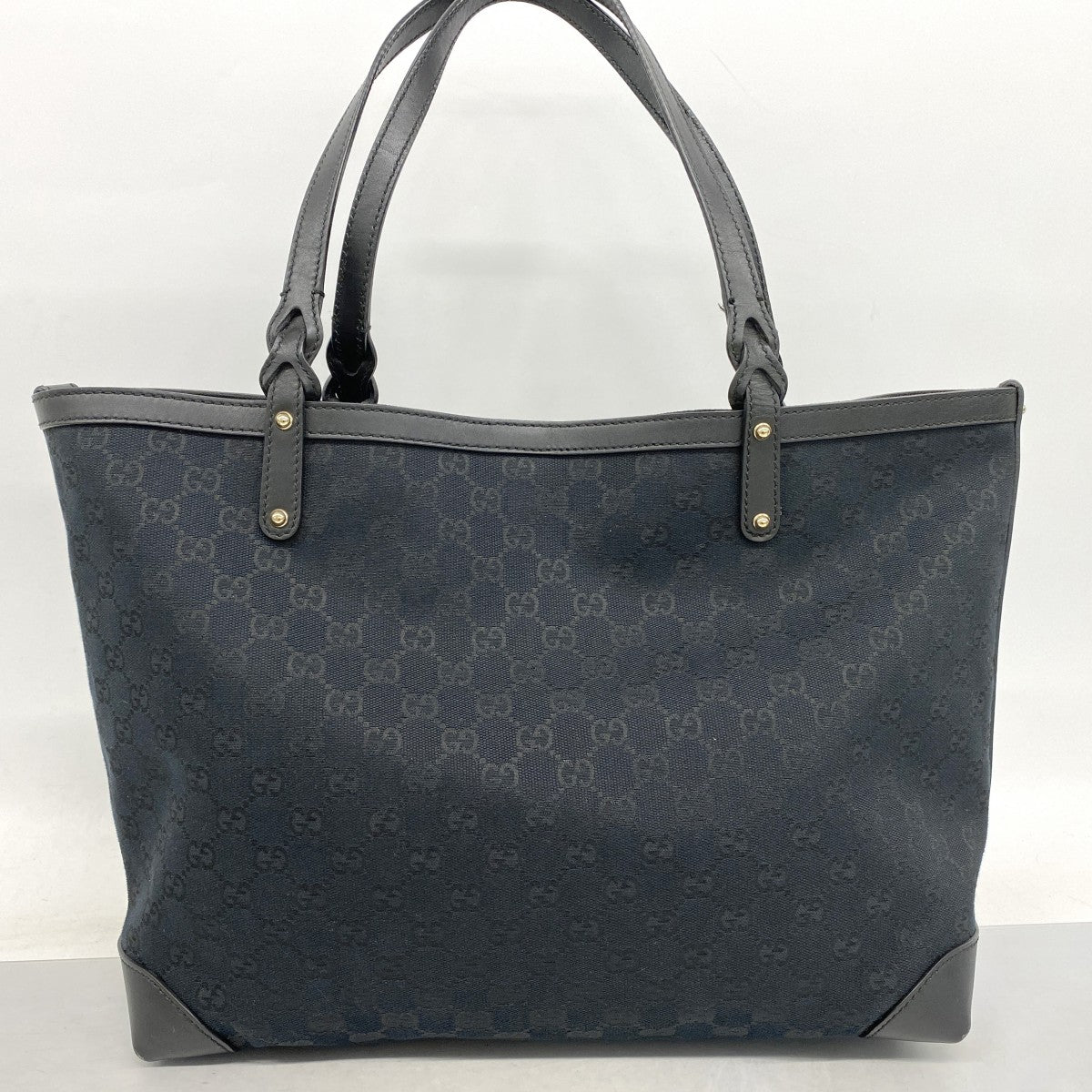 【6fa0230-k】グッチ トートバッグ GGキャンバス 247209 キャンバス ブラック ゴールド金具【中古】レディース