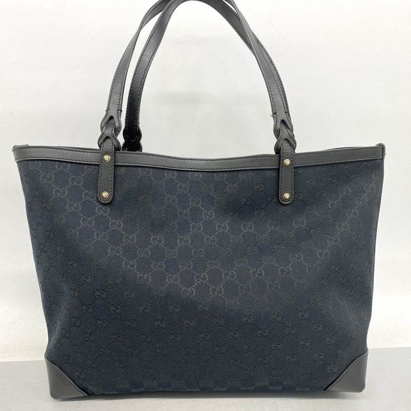 【6fa0230-k】グッチ トートバッグ GGキャンバス 247209 キャンバス ブラック ゴールド金具【中古】レディース