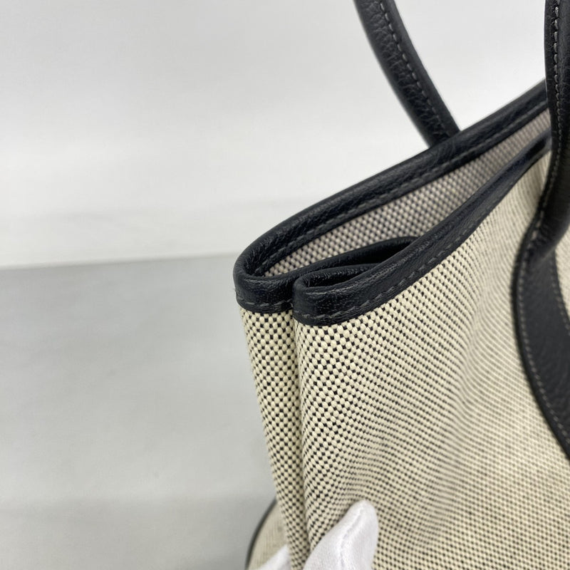 【6fa0255】エルメス トートバッグ ガーデンパーティTPM トワルアッシュ ブラック シルバー金具 □N刻印【中古】メンズ レディース ユニセックス