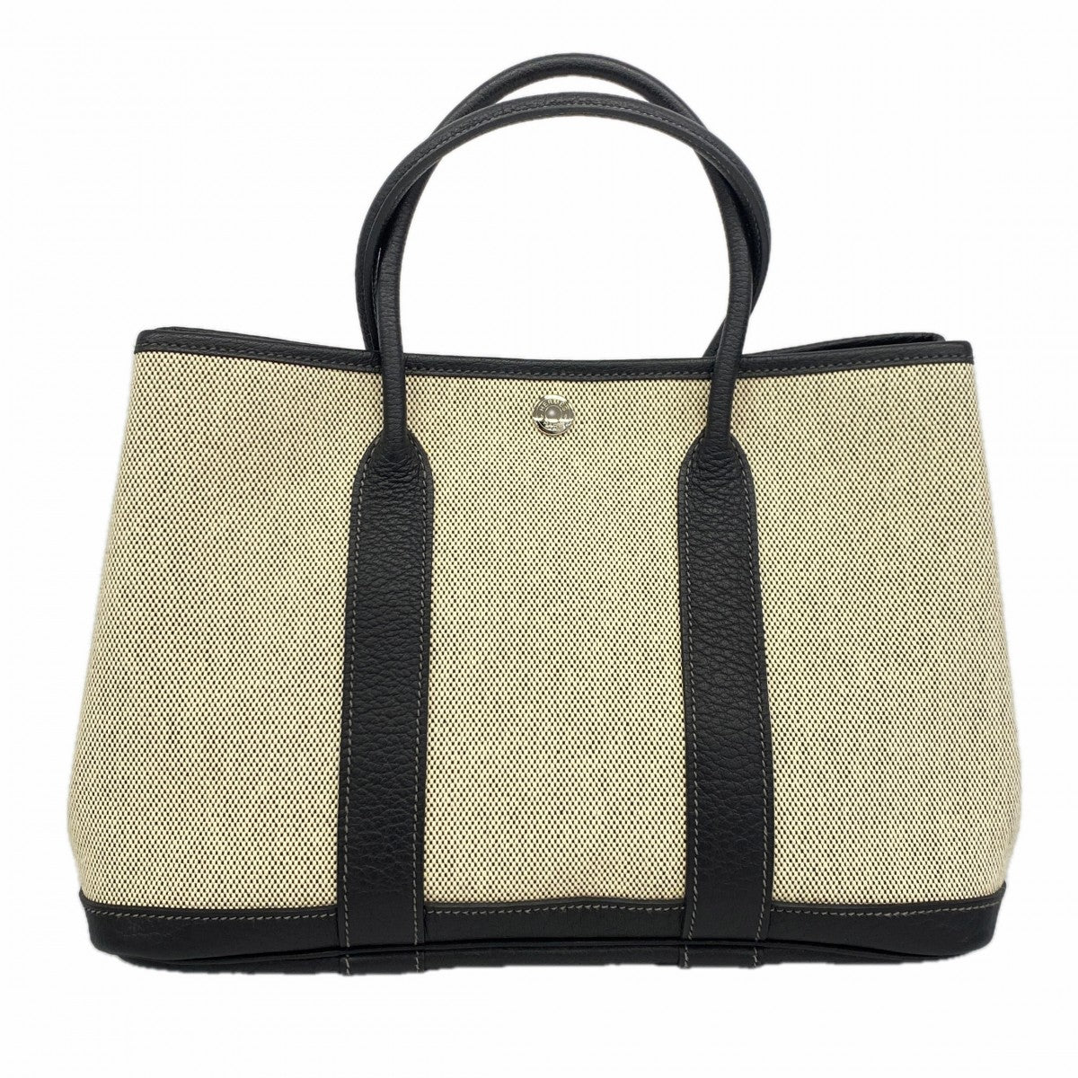 【6fa0255】エルメス トートバッグ ガーデンパーティTPM トワルアッシュ ブラック シルバー金具 □N刻印【中古】メンズ レディース ユニセックス