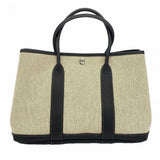 【6fa0255】エルメス トートバッグ ガーデンパーティTPM トワルアッシュ ブラック シルバー金具 □N刻印【中古】メンズ レディース ユニセックス