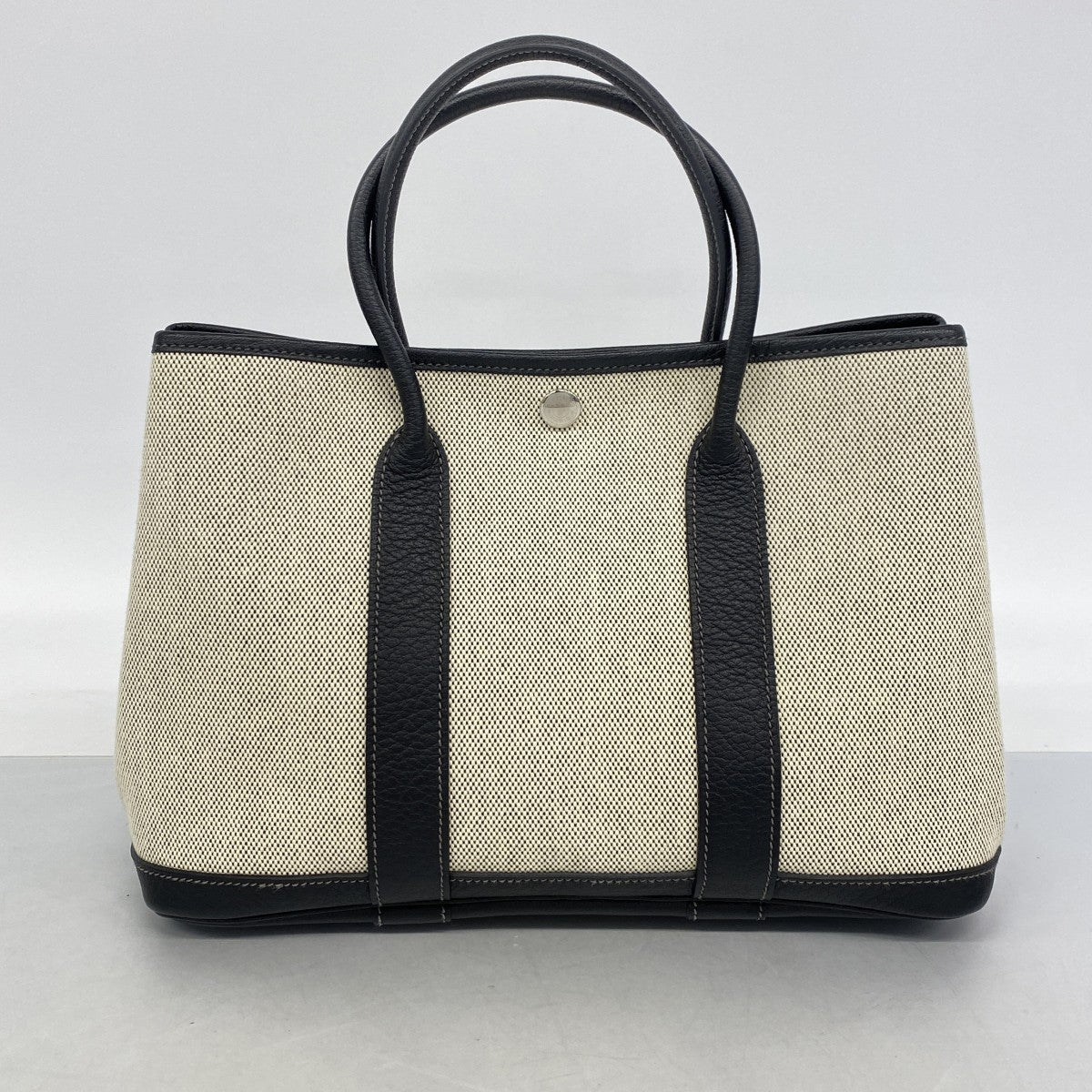 【6fa0255】エルメス トートバッグ ガーデンパーティTPM トワルアッシュ ブラック シルバー金具 □N刻印【中古】メンズ レディース ユニセックス