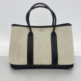 【6fa0255】エルメス トートバッグ ガーデンパーティTPM トワルアッシュ ブラック シルバー金具 □N刻印【中古】メンズ レディース ユニセックス